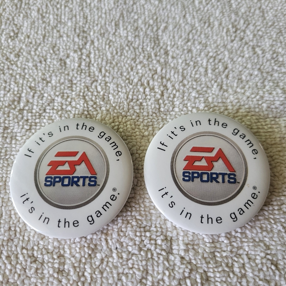 Pair of EA Sports Video Game Advertising Buttons